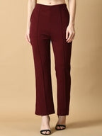 Myshka Women's Magenta Solid Top With Trousers | Grocsy