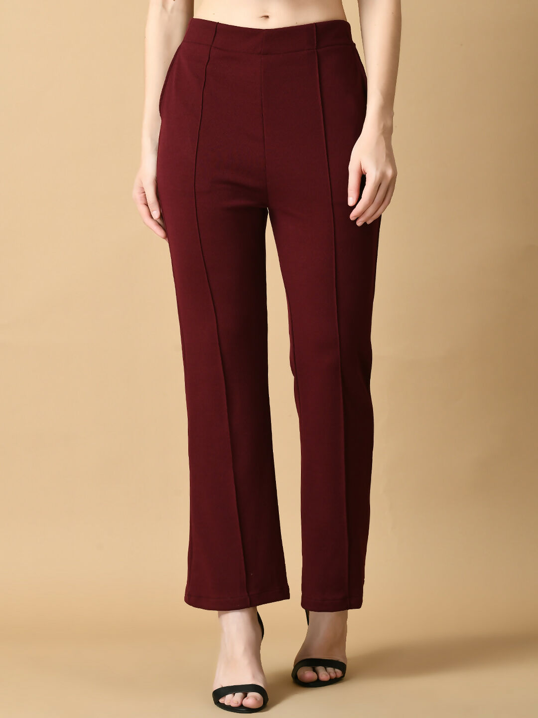 Myshka Women's Magenta Solid Top With Trousers | Grocsy