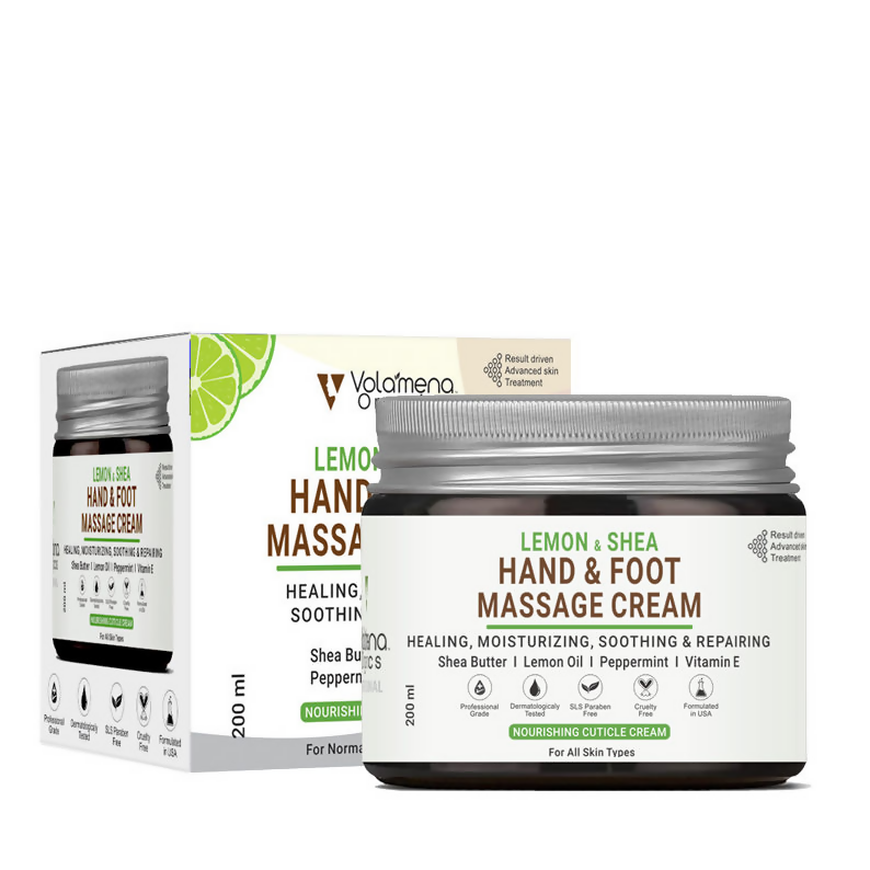 Volamena Organics Lemon & Shea Hand And Foot Whitening Massage Cream | Grocsy