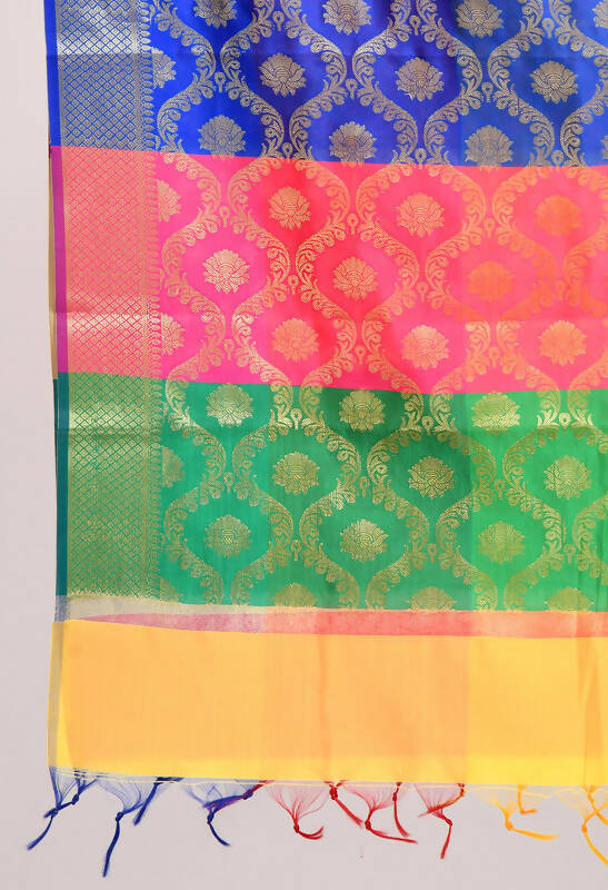 Mominos Fashion Moeza Banarsi Silk Floral Woven Design Multi Dupatta For Women | Grocsy
