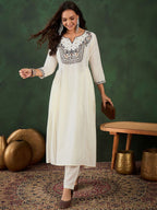 Sangria Floral Embroidery Kurta Sets | Grocsy