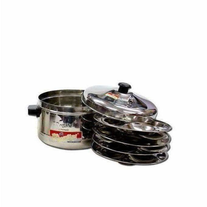 S.K Stainless Steel Idli Stand (4 Plates) Stainless Steel Idli Maker-Idli Cookware | Grocsy