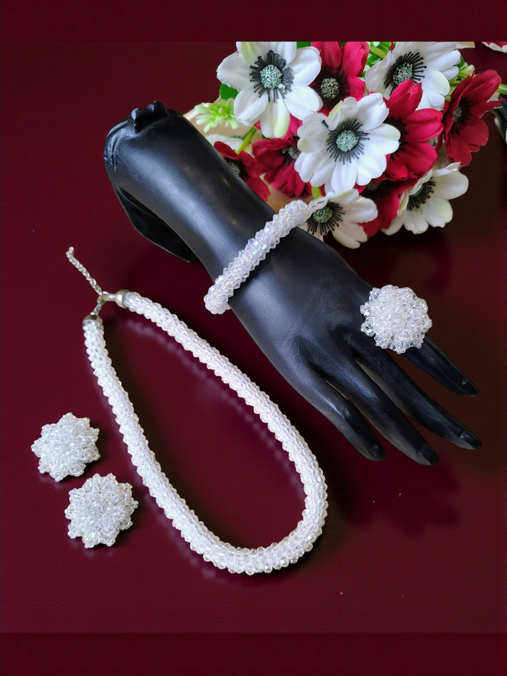 Inhanns Rangshine 4-In-1 Crystal Glam Set - Handmade - White | Grocsy