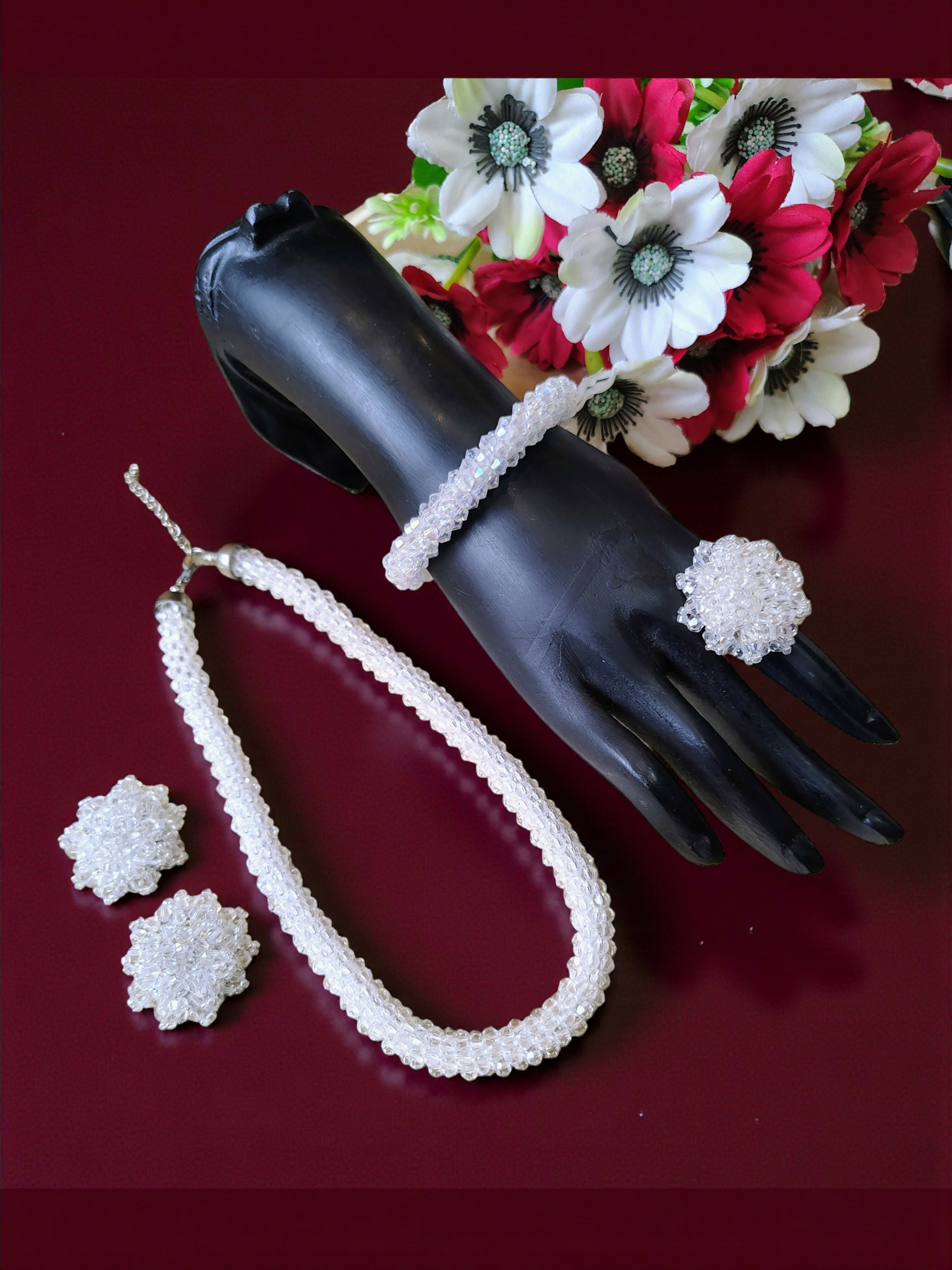 Inhanns Rangshine 4-In-1 Crystal Glam Set - Handmade - White | Grocsy