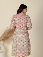 Aramya Orange Soft Cotton Floral Straight Kurta for Women | Grocsy