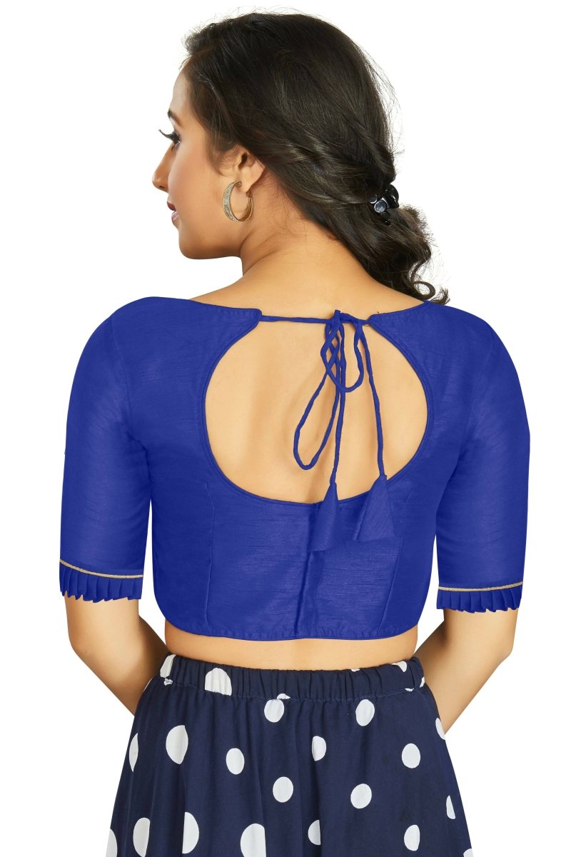 Aastha Fashion Women's Blue Art Silk Designer Party Wear Readymade Blouse | Grocsy