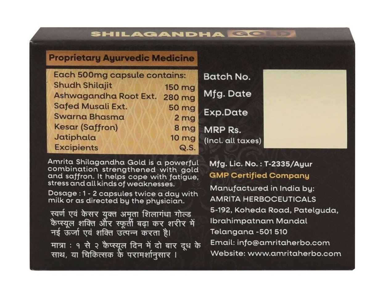 Amrita Shilagandha Gold Capsules | Grocsy