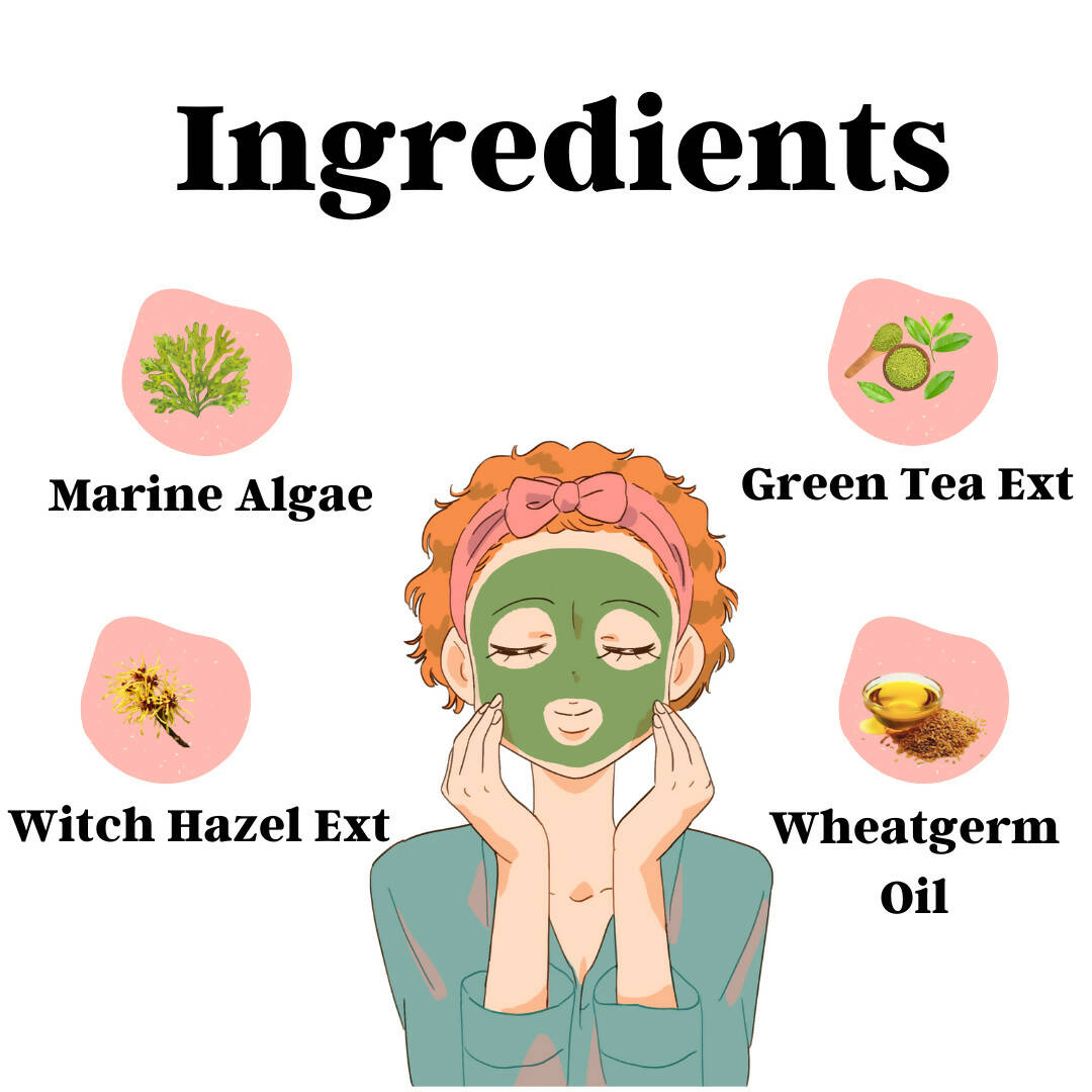 Vigini Natural Actives Anti Acne Clay Face Pack Mask with Marine Algae for Men Women | Grocsy