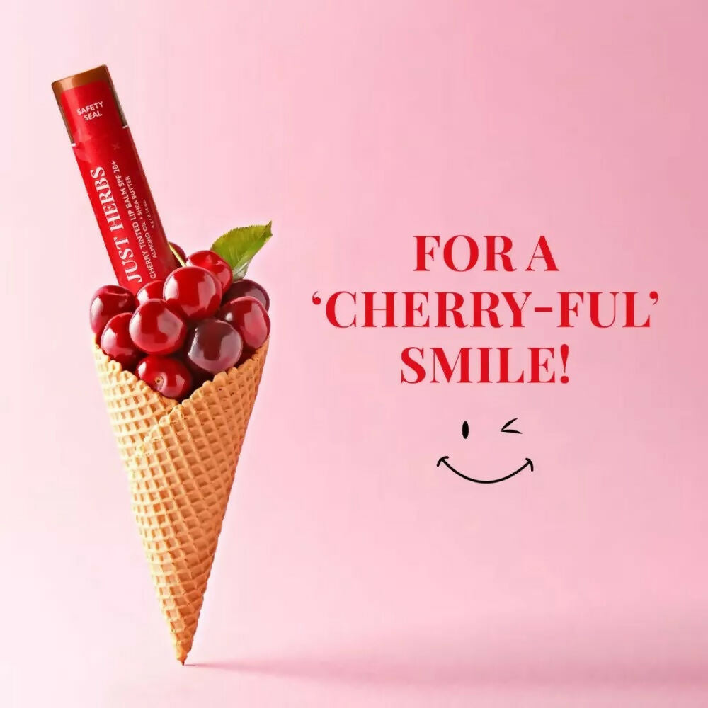 Just Herbs Tinted Lip Balm SPF 20+ Cherry Flavor | Grocsy