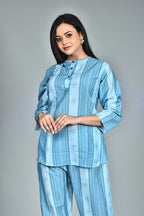 Morchari Digital Print Semi Muslin Co-Ord Set Top & Trouser-Multicolor | Grocsy
