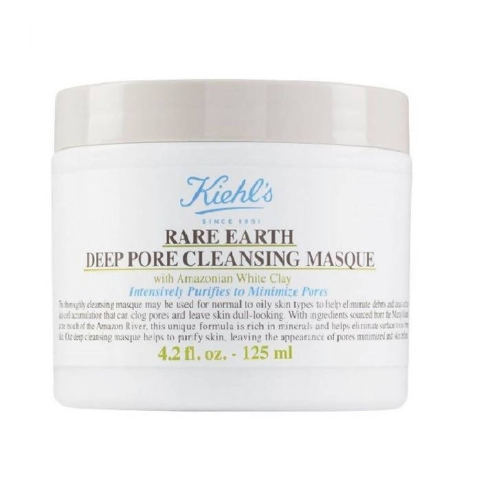 Kiehl's Rare Earth Deep Pore Cleansing Masque With Amazonian White Clay & Aloe Vera, For Normal To Oily Skin | Grocsy