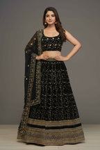 Lehenga Mart Designer Indian Wedding Lehenga Choli-Black | Grocsy