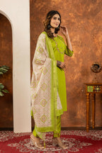 Parrot Green Salwar Kameez Set for Women by Infinity Export | Grocsy