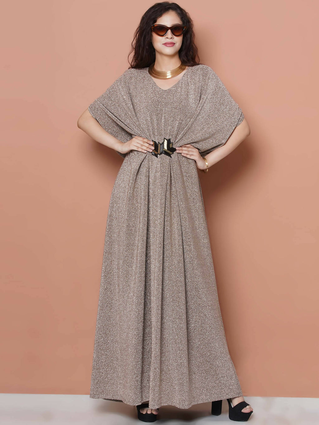 Women Republic Hand Embellished Golden Gown | Grocsy