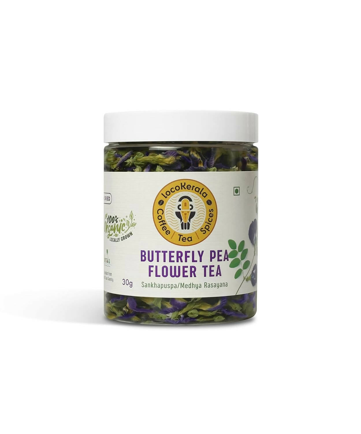 LocoKerala Butterfly Blue Pea Flower Tea | Grocsy