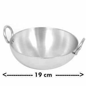 Stainless Aluminium Kadhai - 19 cm width | Grocsy