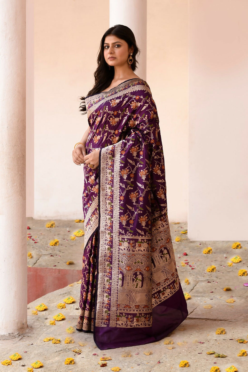 Joban Fashion Pure Katan Pure Handloom Banarasi Silk Saree | Grocsy
