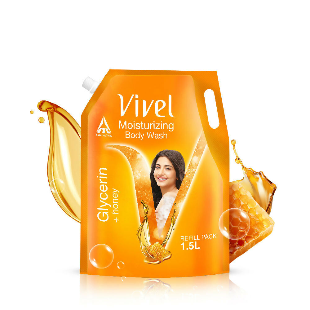 Vivel Moisturizing Body Wash Glycerin & Honey Shower Gel Supersaver XL Refill Pouch | Grocsy