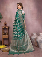 Aastha Fashion Light Green Soft Organza Silk Weaving Saree | Grocsy