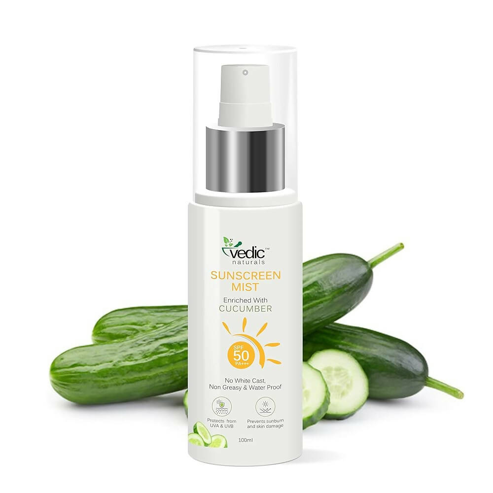 Vedic Naturals Sunscreen Face Mist with SPF 50 PA+++ | Grocsy