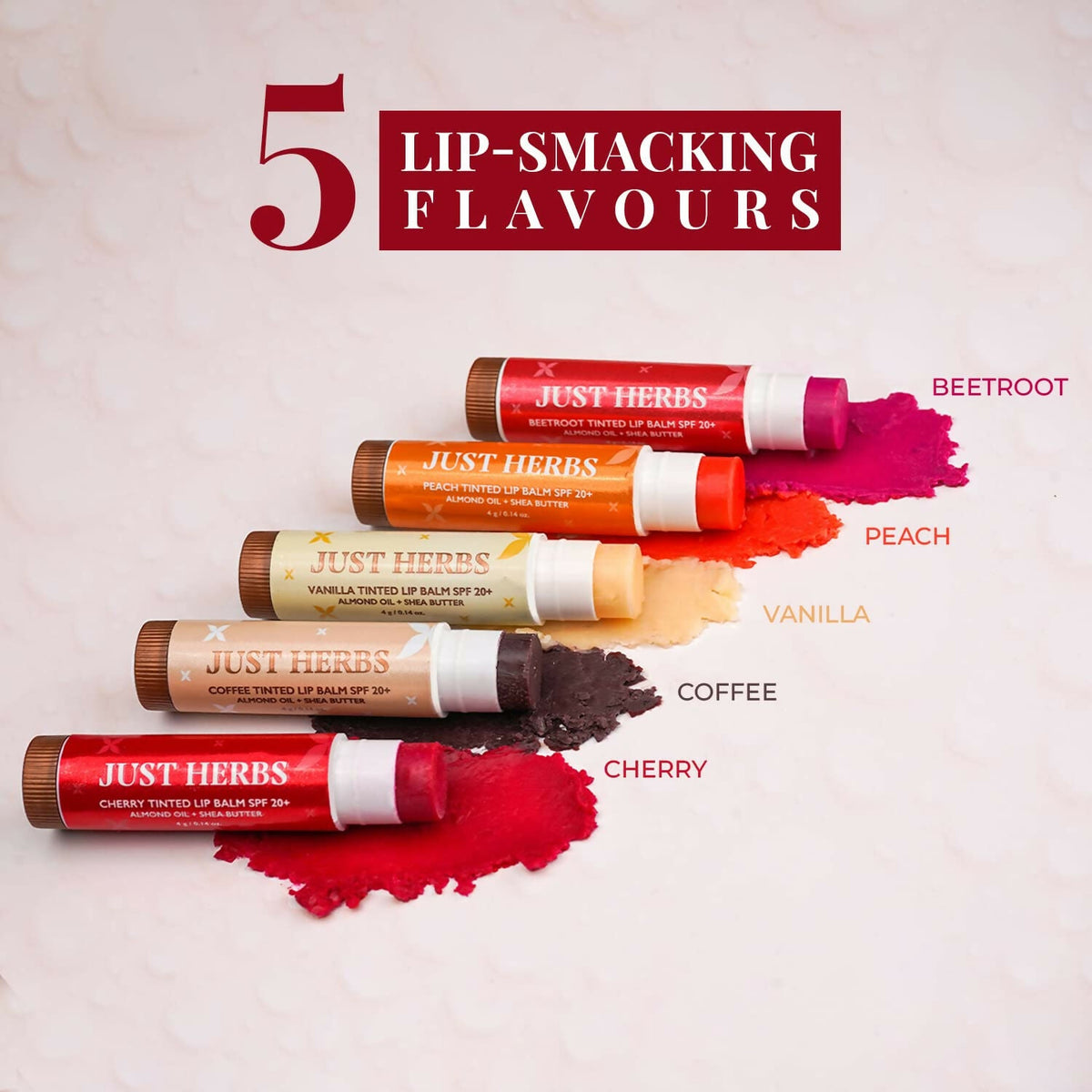 Just Herbs Vanilla Tinted Lip Balm with SPF 20+ for Dark Lips to Lighten | Grocsy