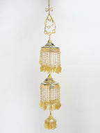 NVR Women's Pack Of 2 Gold-Polished & White Pearl Mirror Work Bridal Layered Kaleera Sets | Grocsy