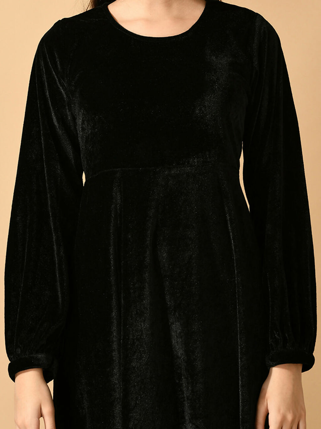 Myshka Women's Black Fit and Flare Party Dress | Grocsy