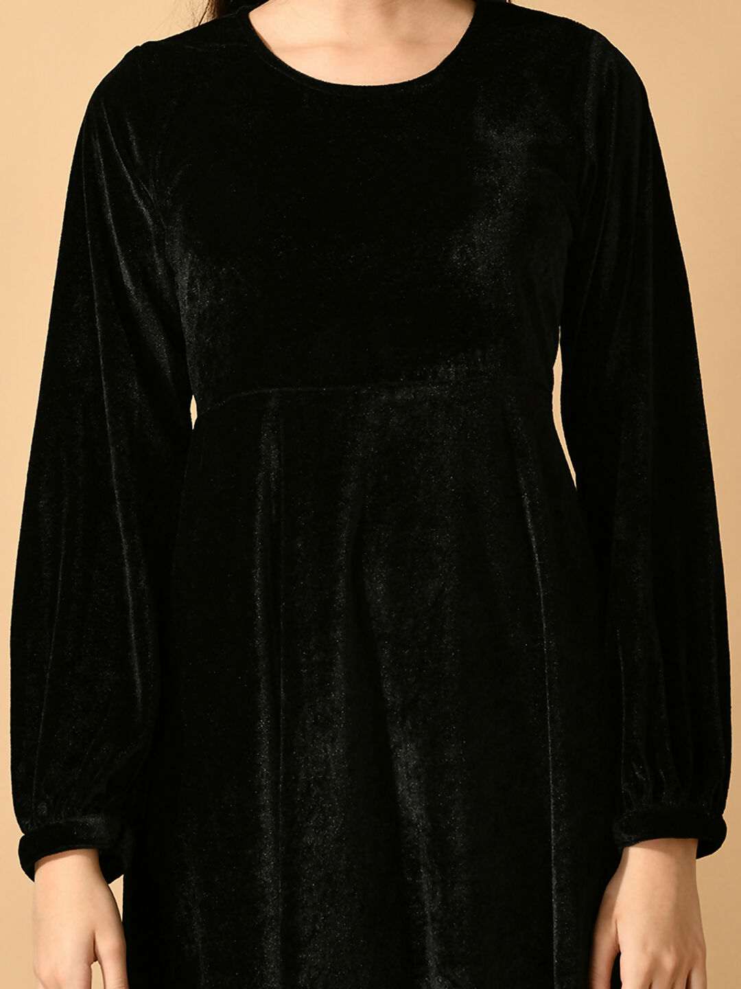 Myshka Women's Black Fit and Flare Party Dress | Grocsy