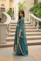 Joban Fashion Rama Georgette Sequence Embroidery Work Kurta Set | Grocsy