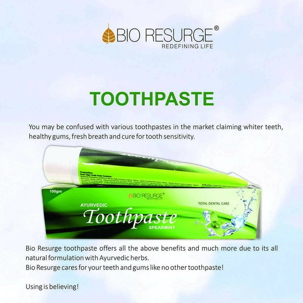 Bio Resurge Life Herbal Ayurvedic Spearmint Toothpaste | Grocsy