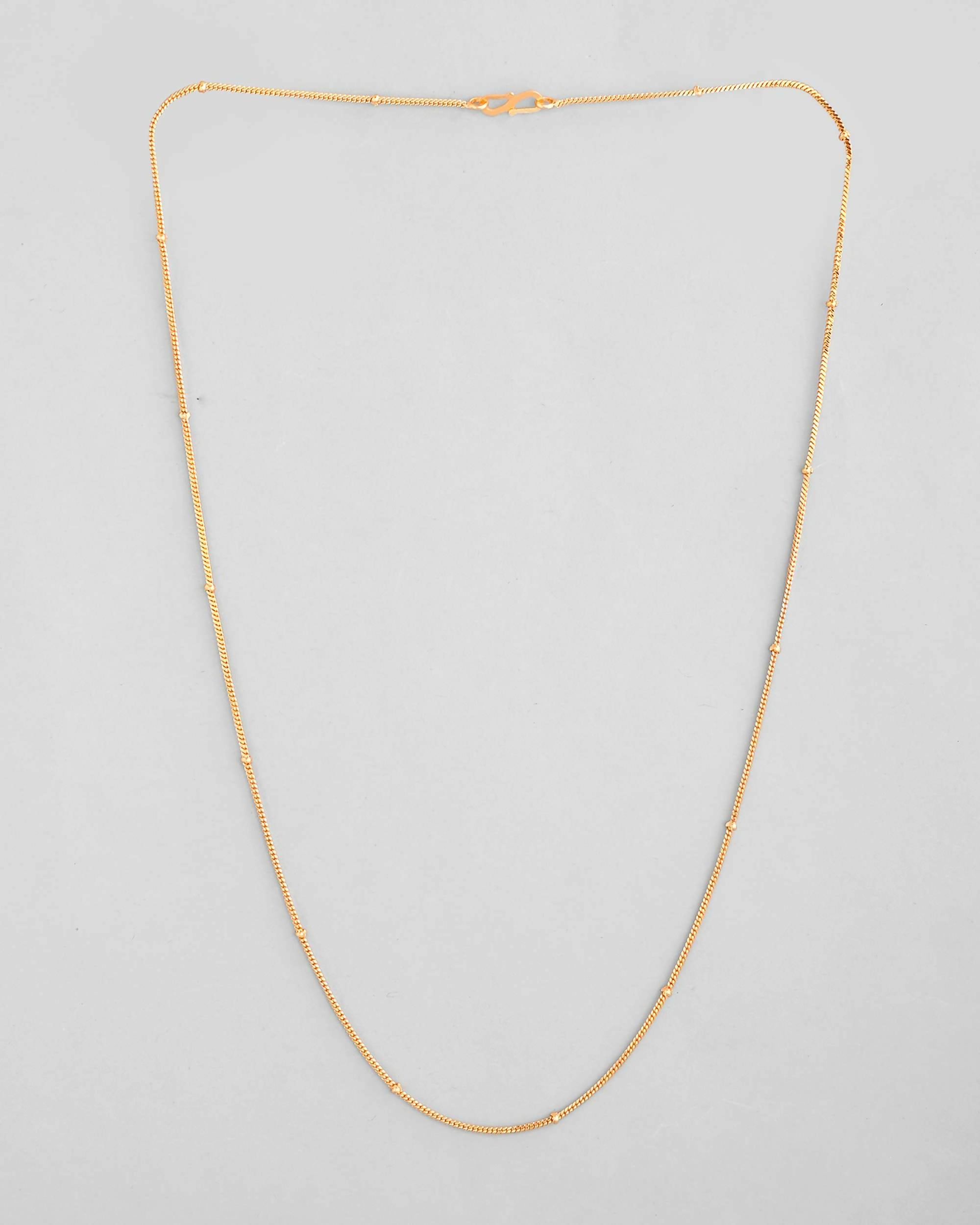 VOJ Gold-Polished Small Gold Beads Chain For Women | Grocsy