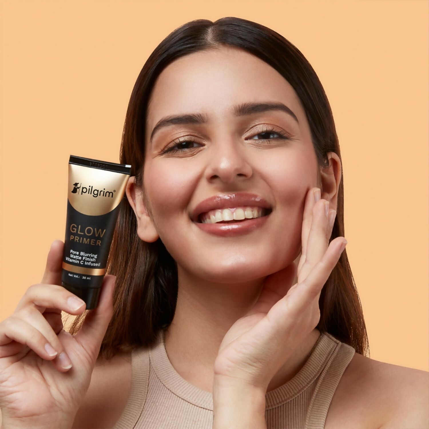 Pilgrim Glow Primer Pore Blurring Matte Finish Vitamin C Infused | Grocsy
