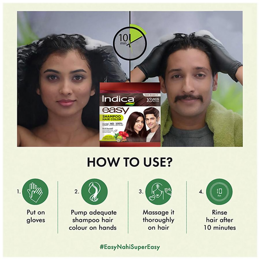 Indica Easy Hair Color Dark Brown | Grocsy