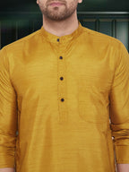 Even Apparels Men's Art Silk Beige Kurta | Grocsy