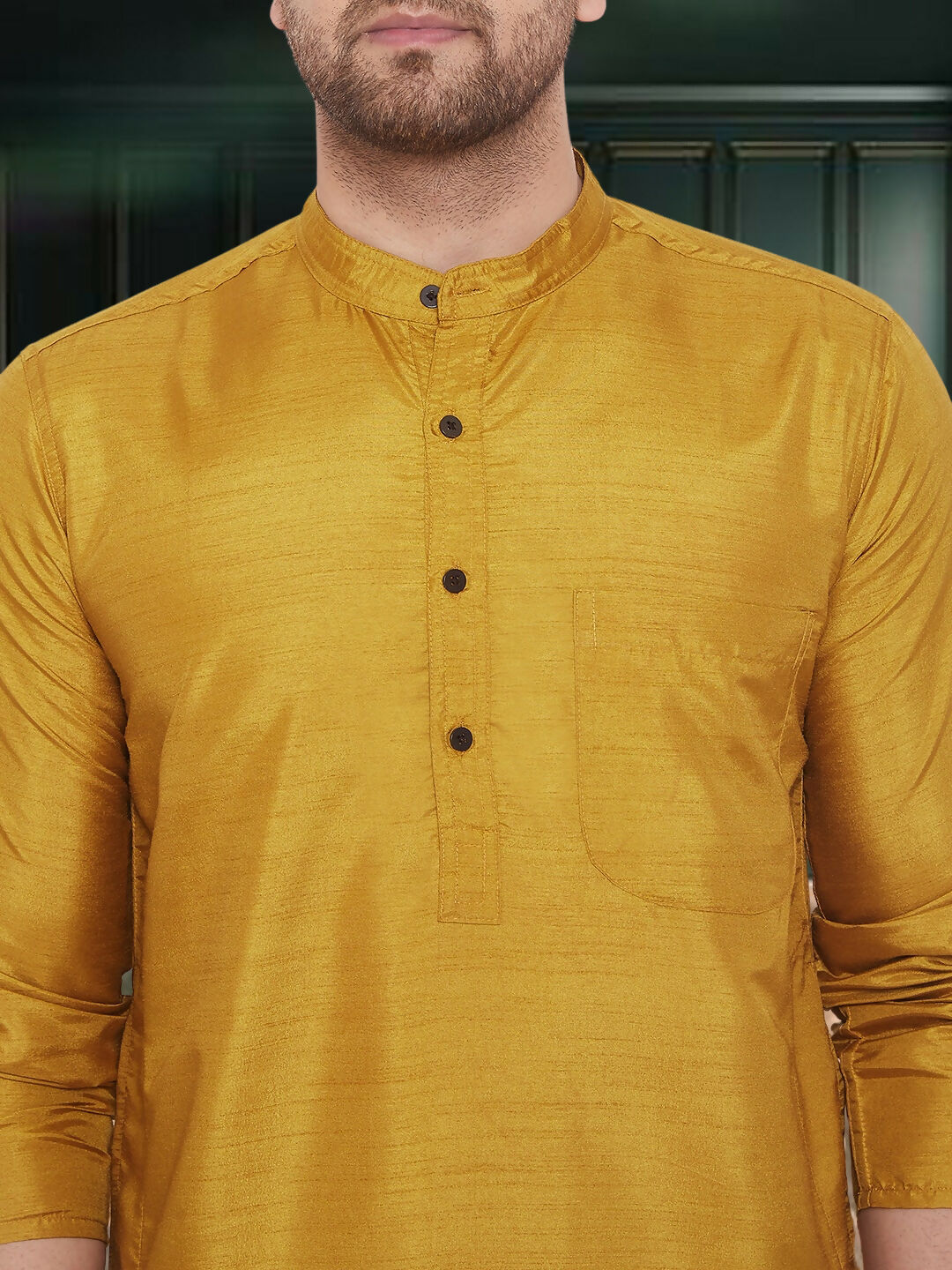 Even Apparels Men's Art Silk Beige Kurta | Grocsy