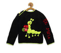 Chutput Kids Black Coloured Solid Pullover with Caterpiller Applique Detail | Grocsy