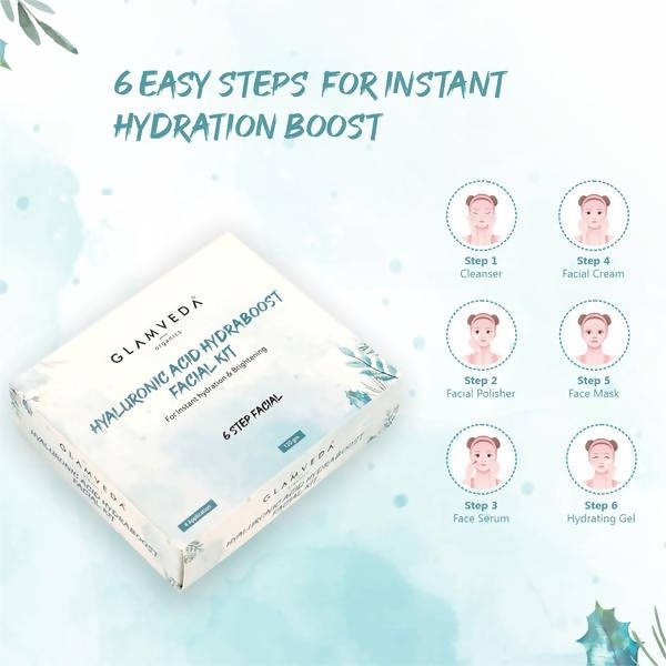 Glamveda Hyaluronic Acid Hydra Boost Facial Kit | Grocsy