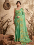 Anaita Mint Tissue Silk Woven Saree With Blouse | Grocsy