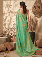 Anaita Mint Tissue Silk Woven Saree With Blouse | Grocsy