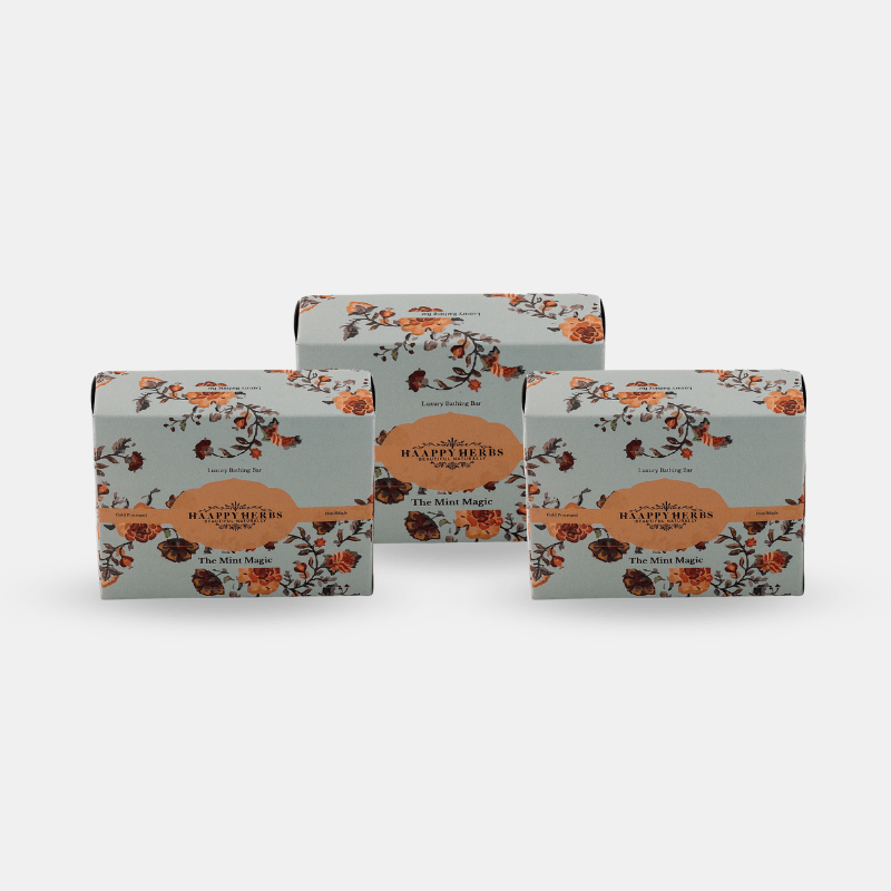 Haappyherbs The Mint Magic Family Pack Soap (3 Nos) | Grocsy