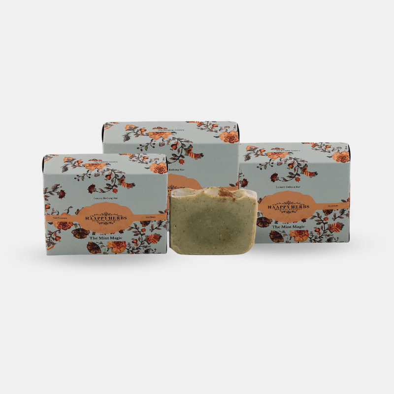 Haappyherbs The Mint Magic Family Pack Soap (3 Nos) | Grocsy