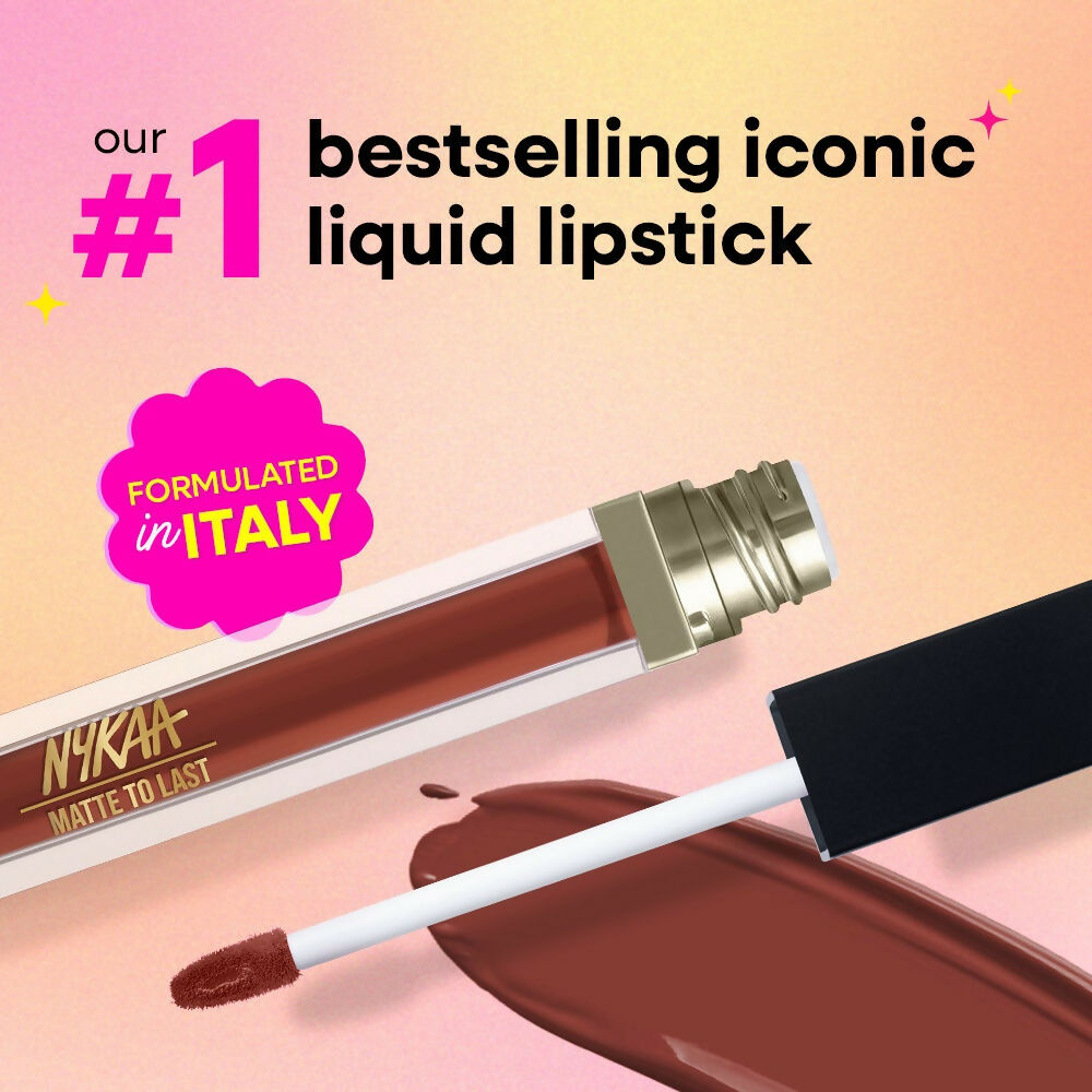 Nykaa Matte To Last ! Transferproof Liquid Lipstick - Chai -18 | Grocsy