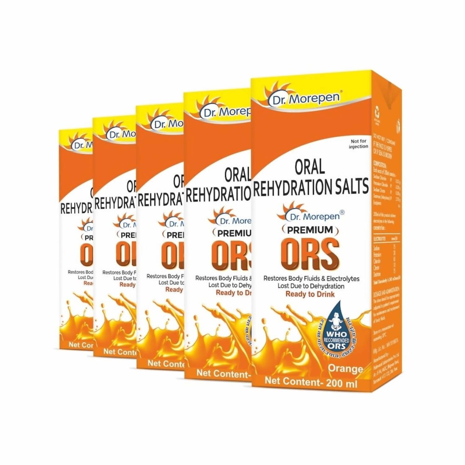 Dr. Morepen Premium ORS Drink With Electrolytes for Instant Hydration Orange Flavour | Grocsy