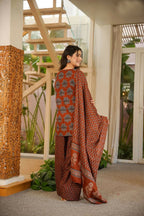 Aayaa Designer Cotton Silk Farshi Salwar Set - Maroon | Grocsy