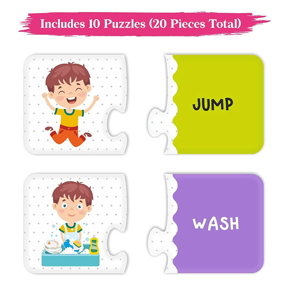 Webby Action Words 2 Pieces Learning Pack Jigsaw Puzzle For Kids | Grocsy
