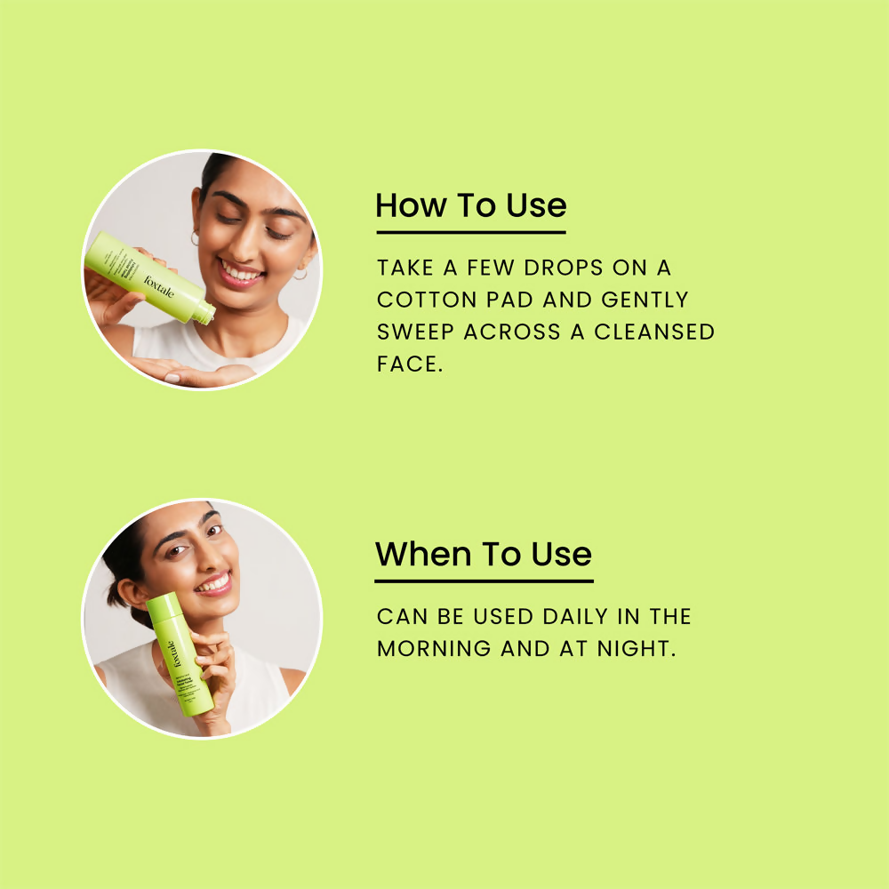 Foxtale Exfoliating Toner with 5% Latic Acid & Niacinamide for Brighter Skin & Tighter Pores | Grocsy