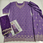 Vastranavya Exquisite Lavender Heavy Chinon with Embroidered & Sequins Work Salwar Suits | Grocsy