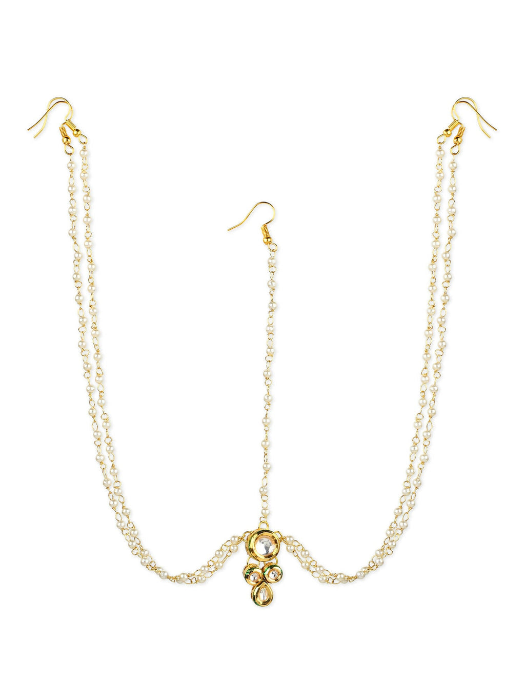Gold-Polished Kundan Head Jewellery - Ruby Raang | Grocsy