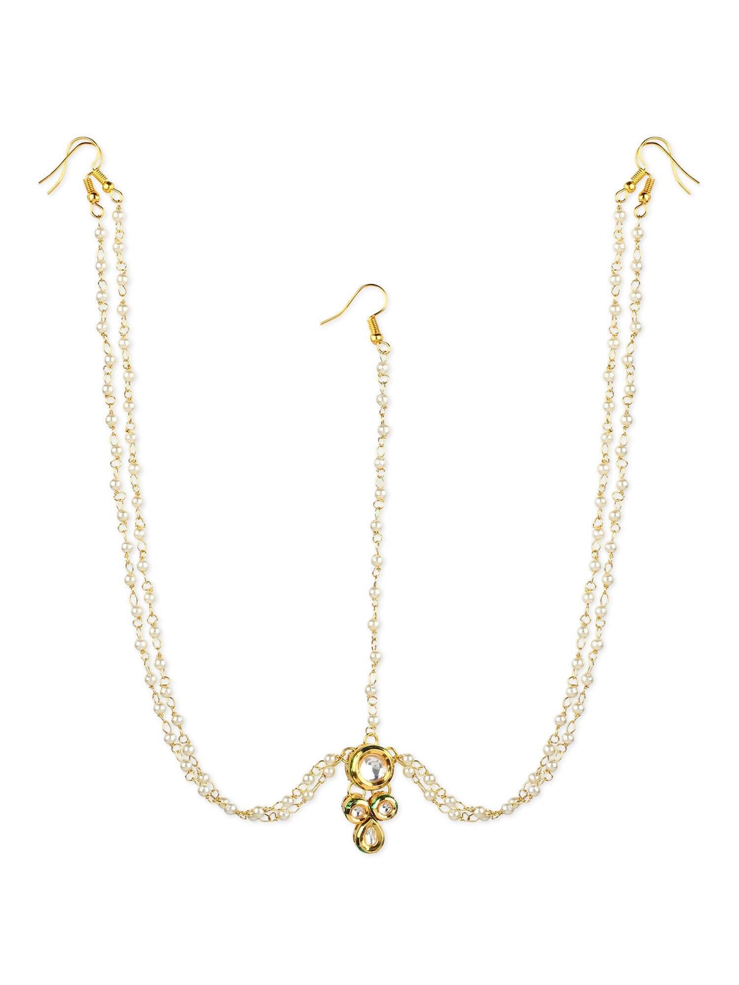 Gold-Polished Kundan Head Jewellery - Ruby Raang | Grocsy