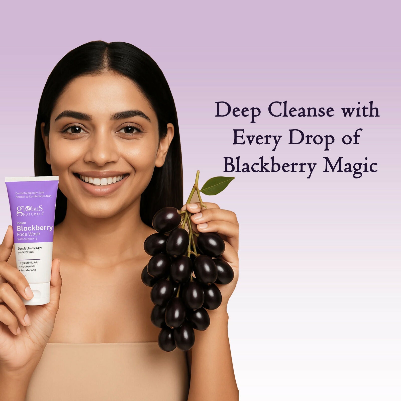 Globus Naturals Indian Blackberry Face Wash with Vitamin E | Grocsy